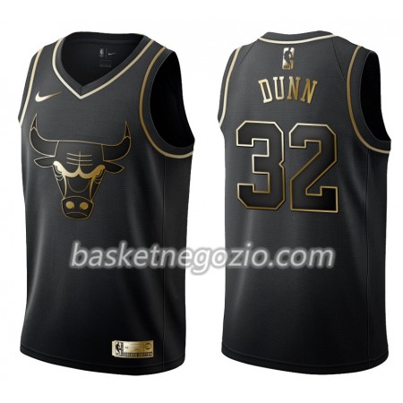 Canotte Uomo Chicago Bulls Kris Dunn 32 Nike Nero Golden Edition Swingman